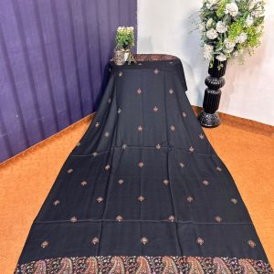 Kashmiri Handmade Emdroided 1 side Bouti With smal flower jawl Shawl